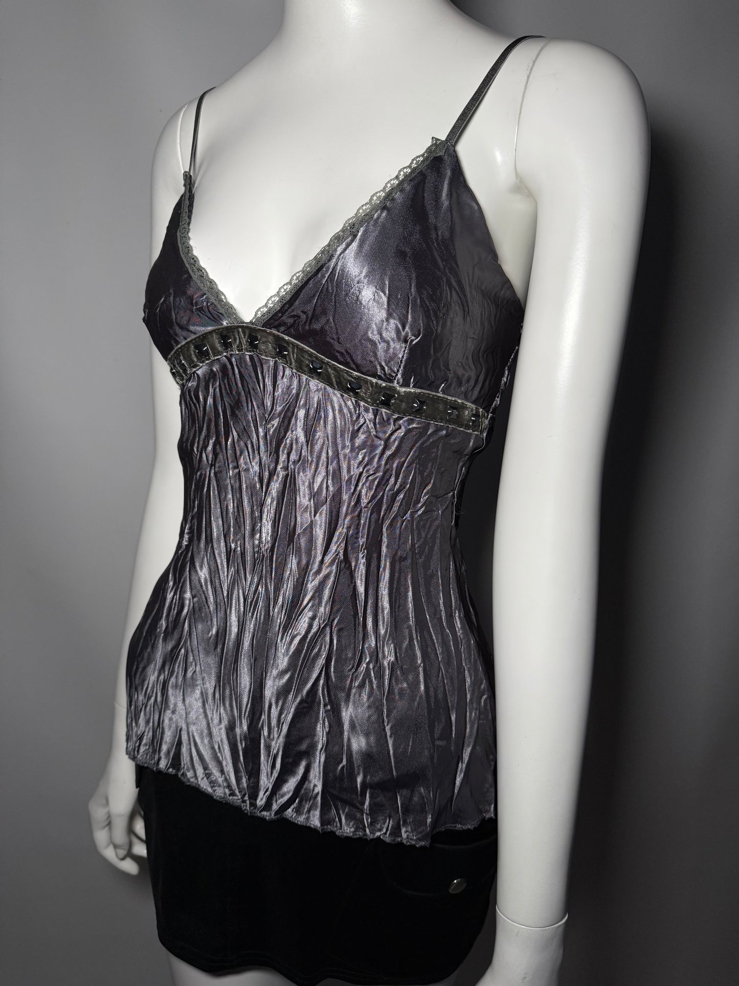Shiny Crinkled Camisole Top TWINKLING