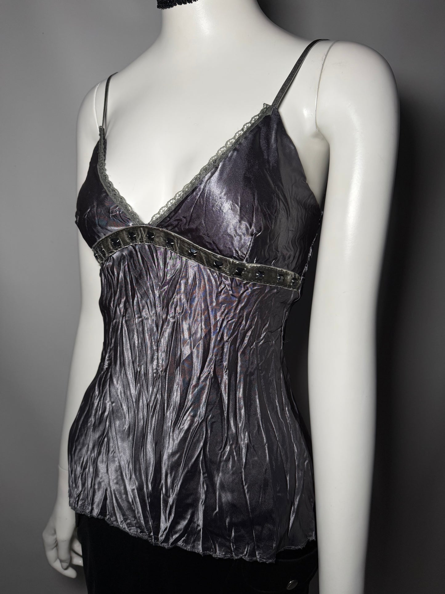 Shiny Crinkled Camisole Top TWINKLING