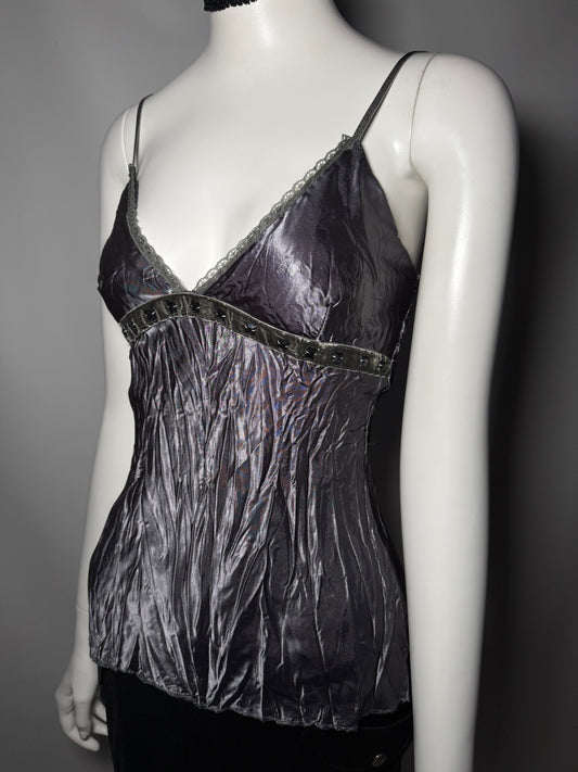 Shiny Crinkled Camisole Top TWINKLING