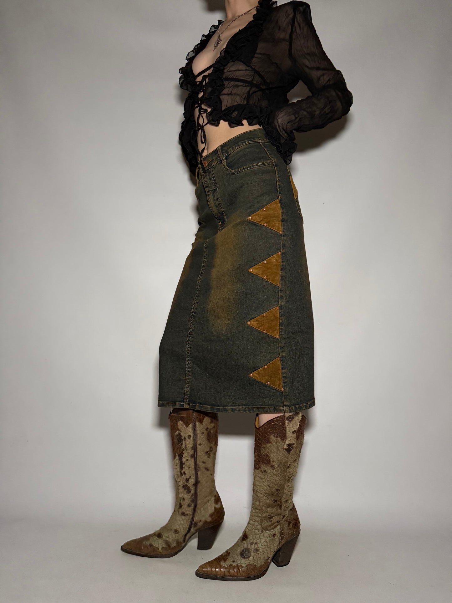 Vintage denim skirt - TWINKLING GLOBAL