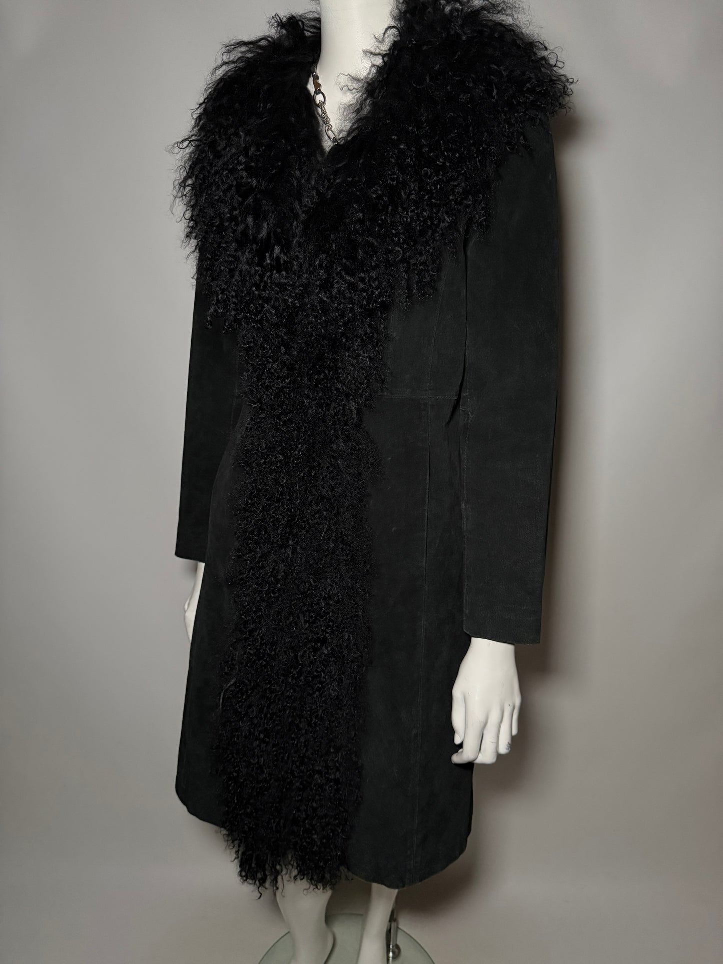 Vintage suede Penny Lane Afghan coat with llama fur Twinkling Global