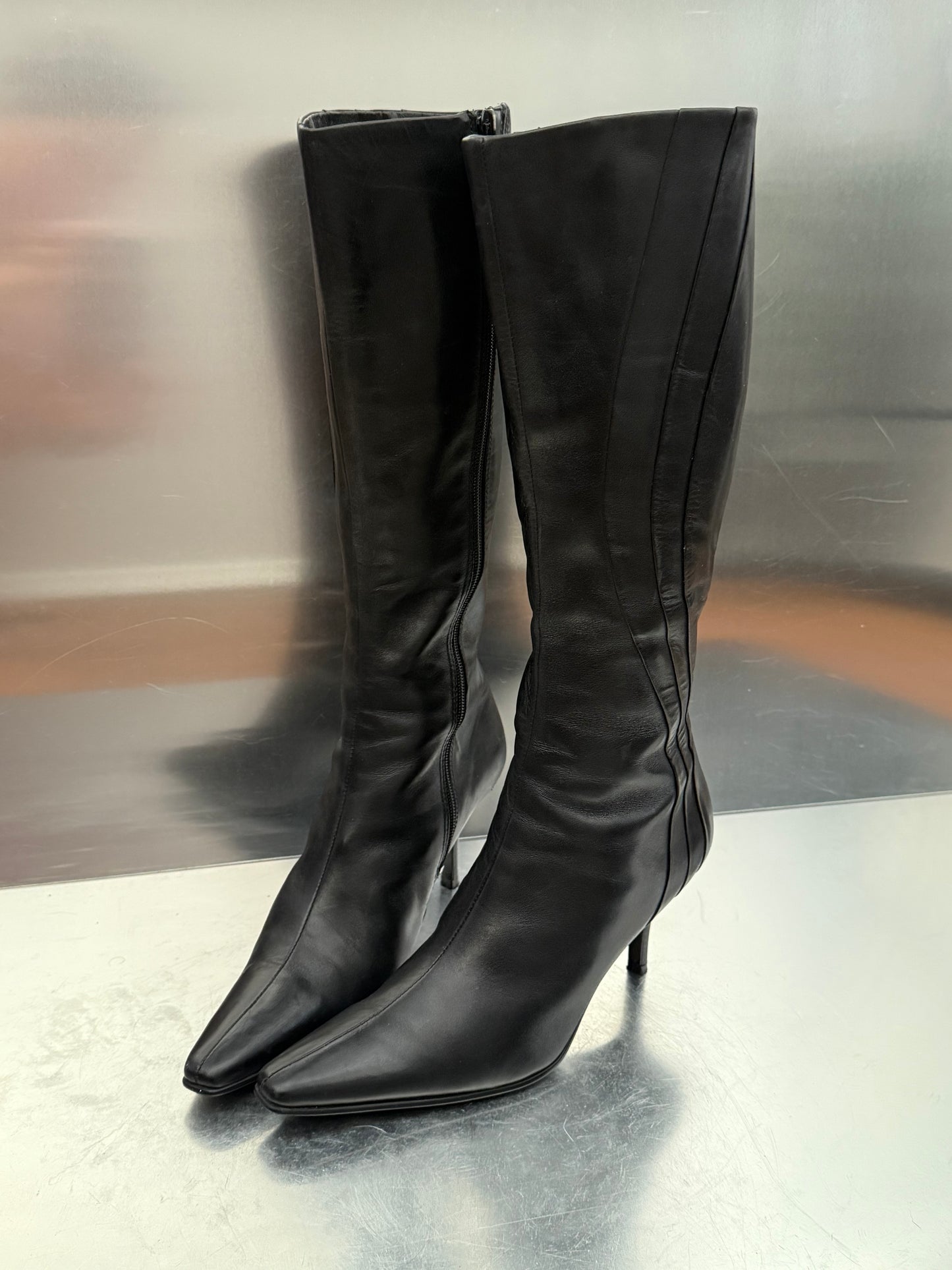 Vintage Black Leather Boots 5th Avenue Twinkling Global
