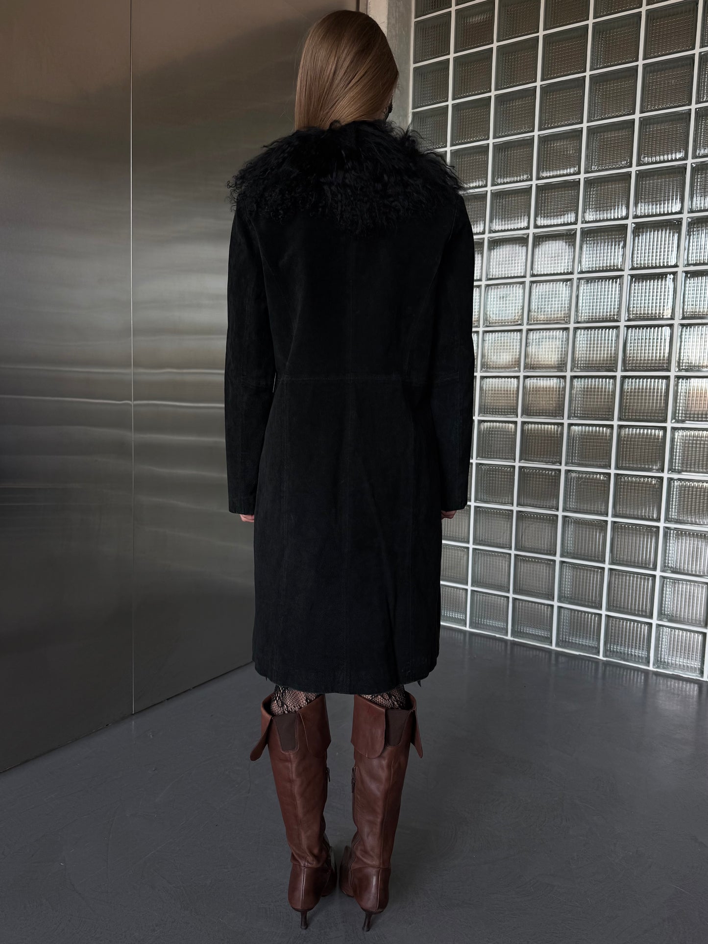 Vintage suede Penny Lane Afghan coat with llama fur Twinkling Global