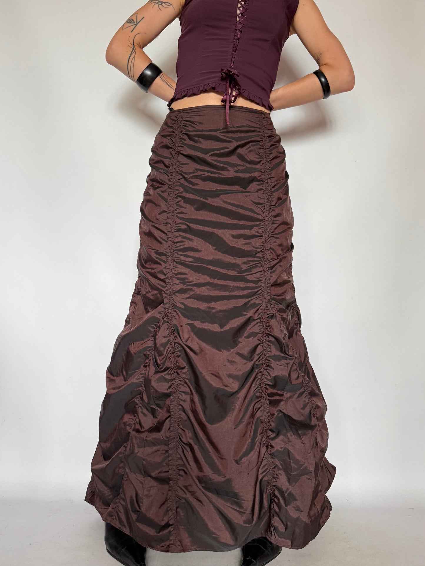 Vintage Ruched Maxi Skirt – Twinkling Global