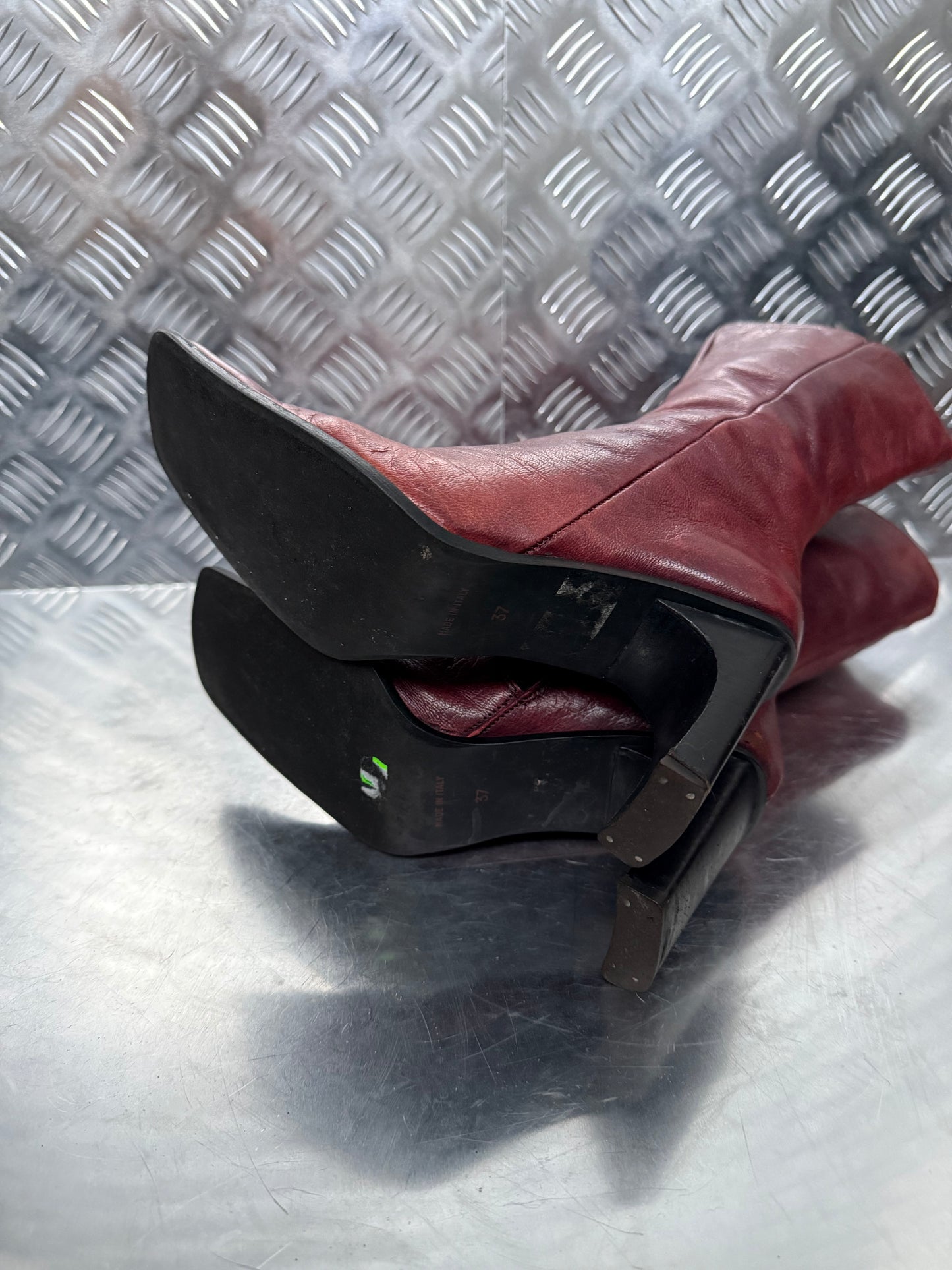 Vintage Burgundy Leather Boots – TWINKLING GLOBAL