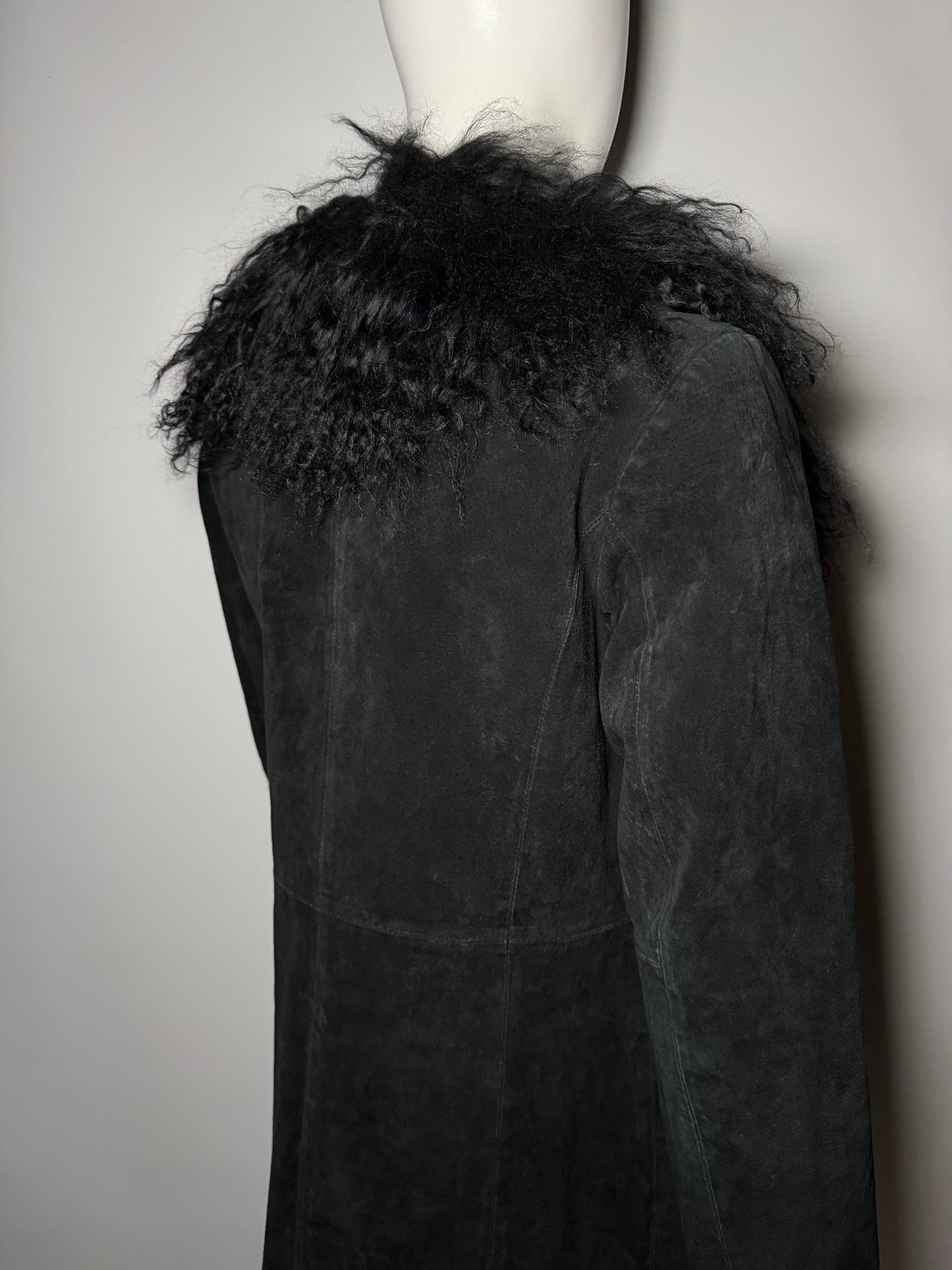 Vintage suede Penny Lane Afghan coat with llama fur Twinkling Global