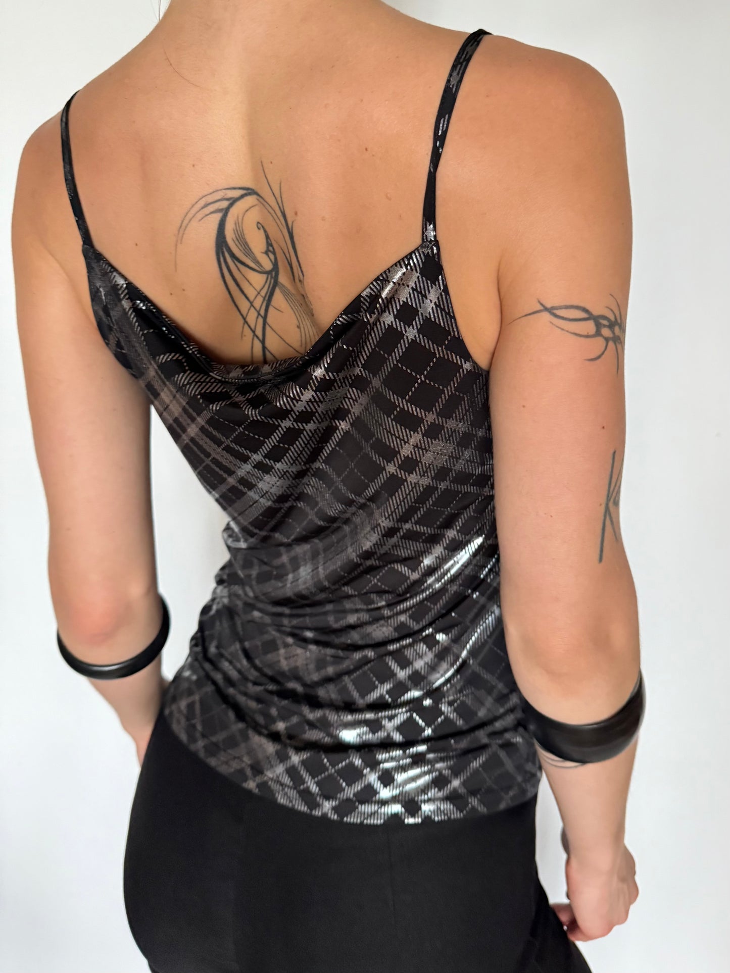 Vintage Plaid Cowl Neck Camisole Top – Twinkling Global