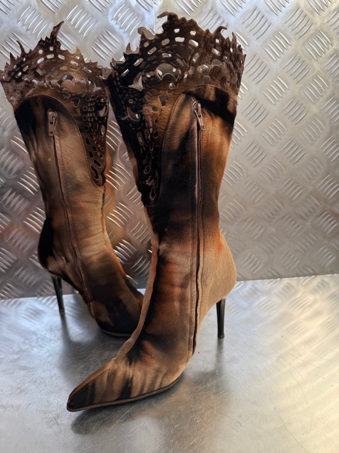 Vintage Italian pony-hair leather boots Twinkling Global