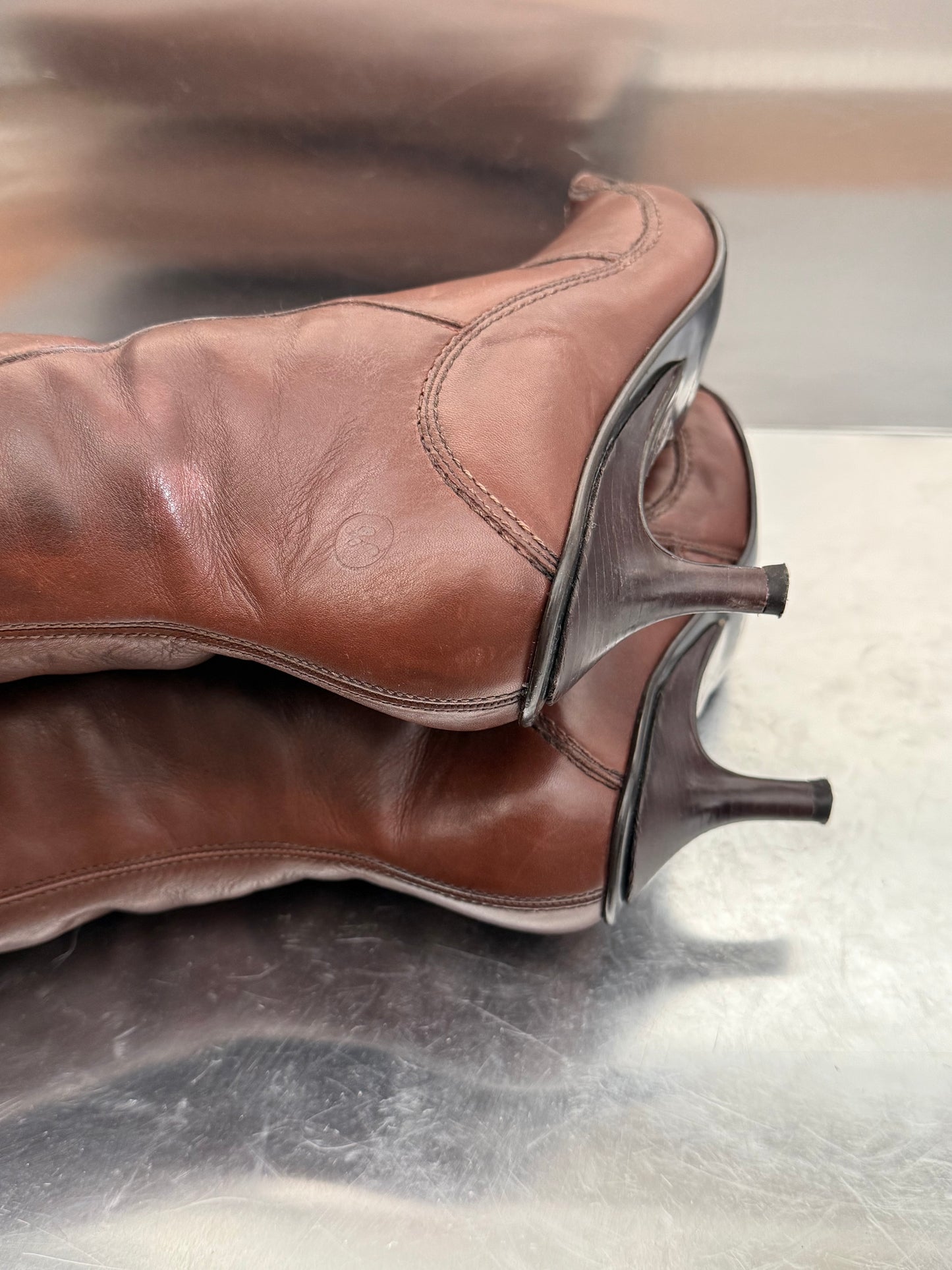 Vintage Brown Leather Boots Bronx Twinkling Global