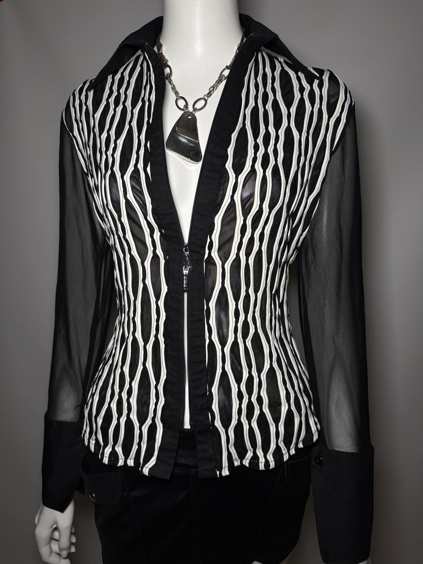 Vintage Fitted Sheer Blouse Twinkling Global