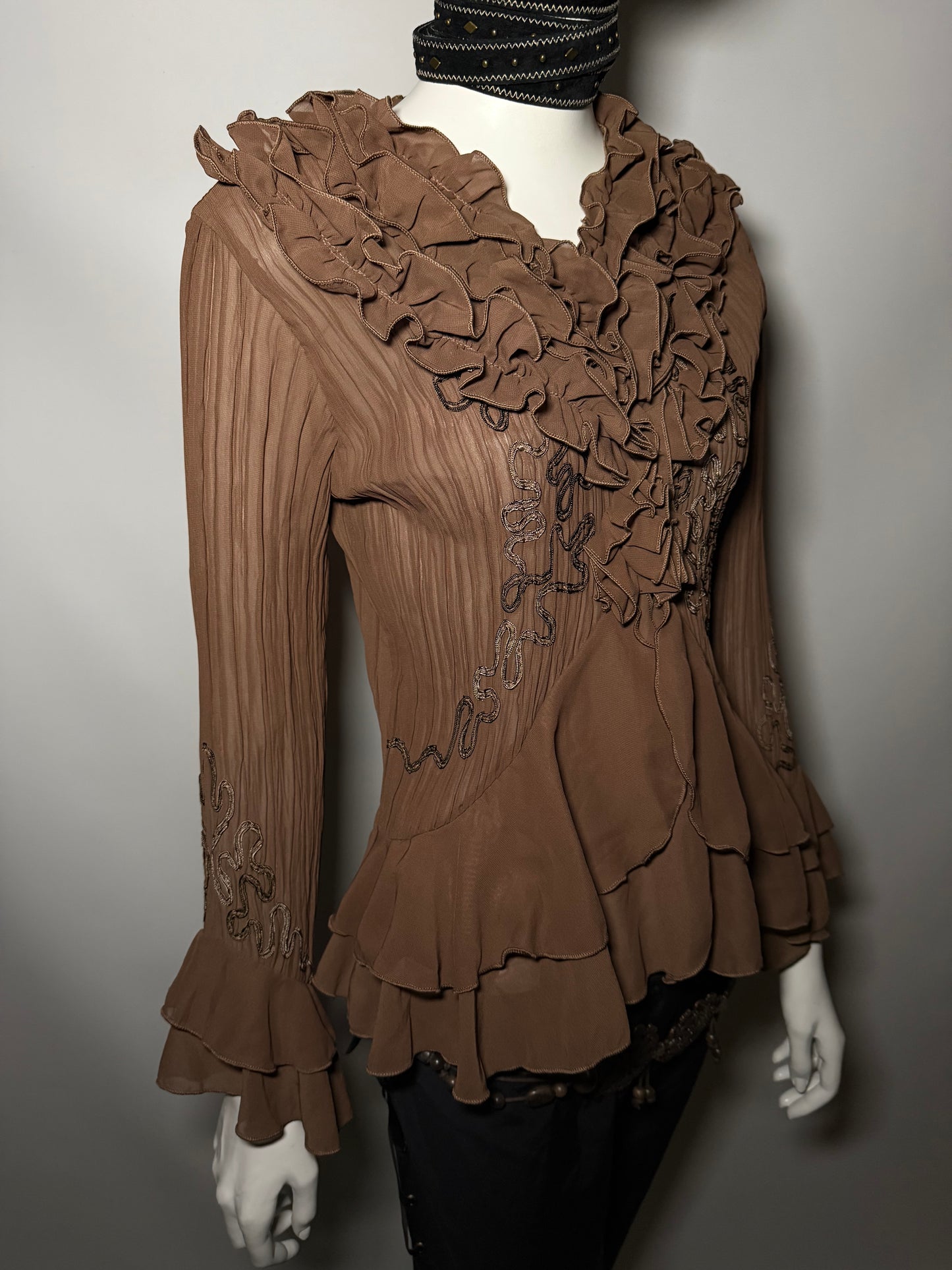 Vintage Ruffled Blouse - TWINKLING GLOBAL