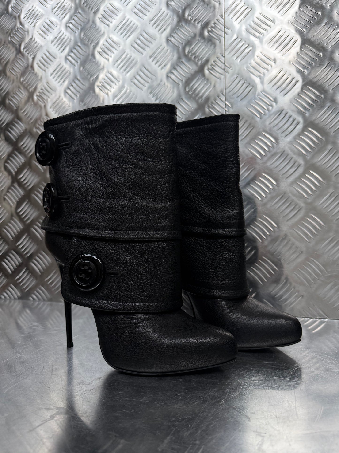 Vintage Gianmarco Lorenzi leather button-detail ankle boots Twinkling Global