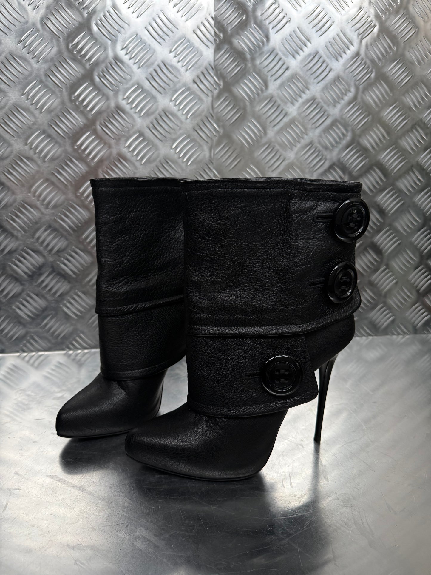 Vintage Gianmarco Lorenzi leather button-detail ankle boots Twinkling Global