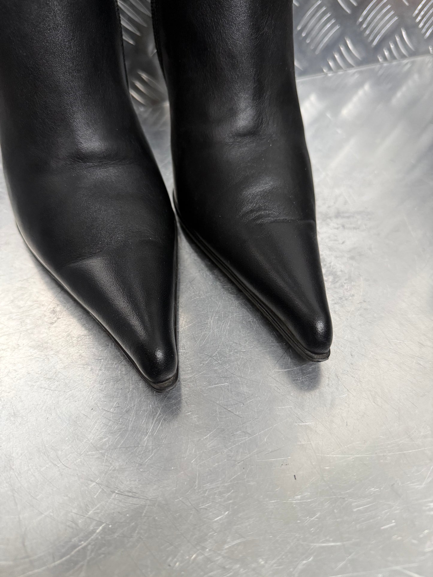 Vintage Italian Laced Leather Heeled Boots TWINKLING GLOBAL