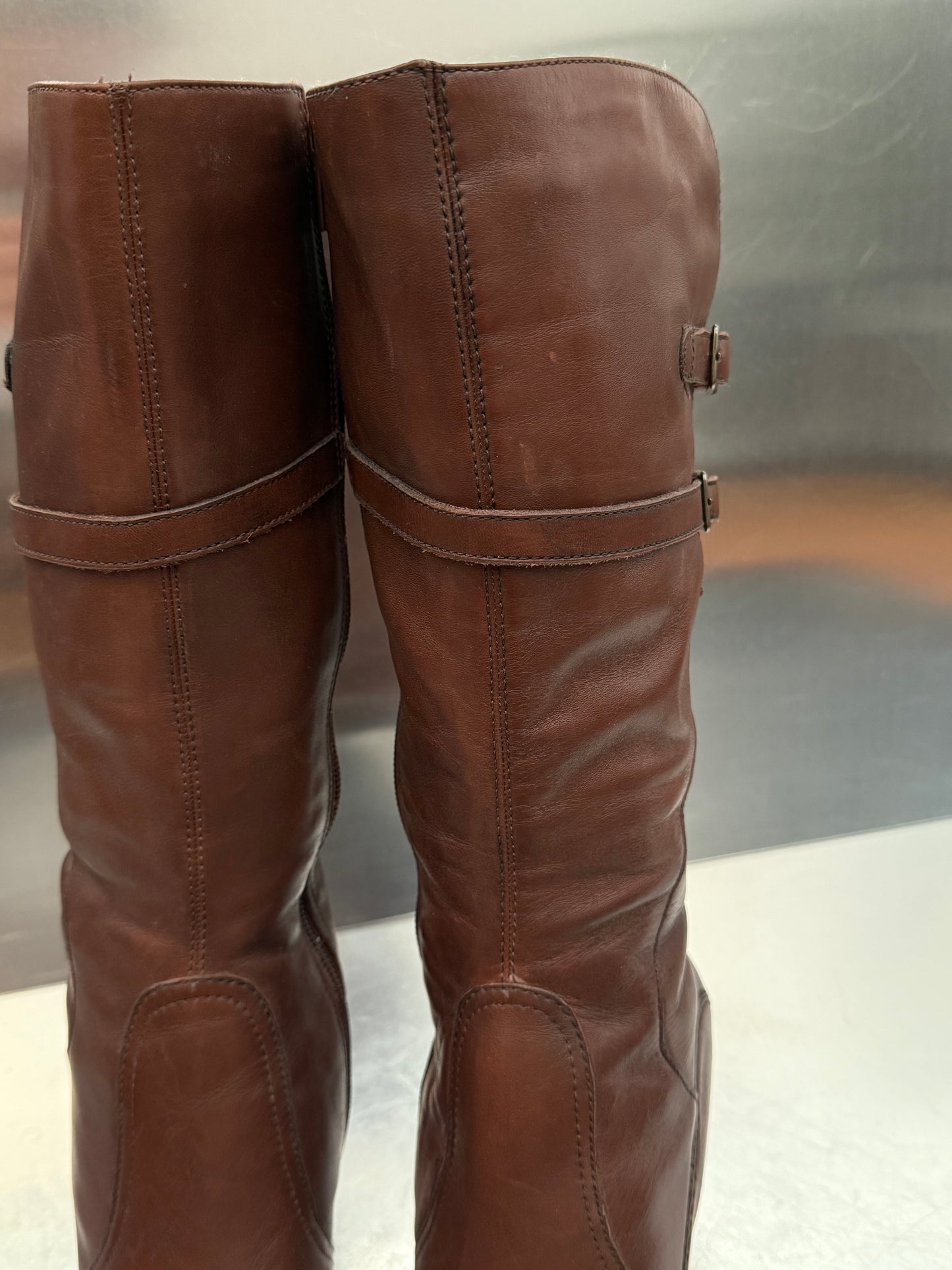 Vintage Brown Leather Boots Bronx Twinkling Global