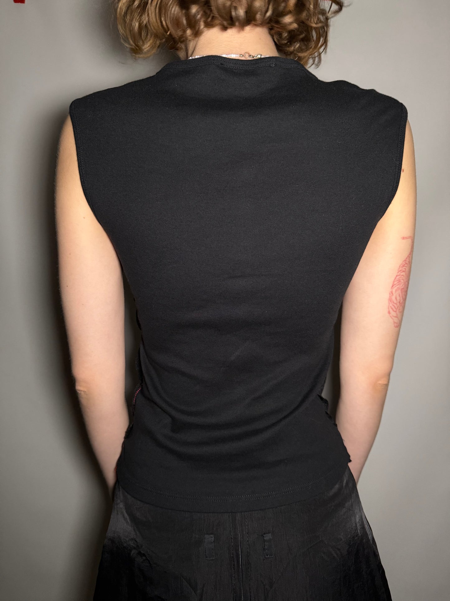 Y2K Avant-Garde Ruched Mesh Overlay Top TWINKLING