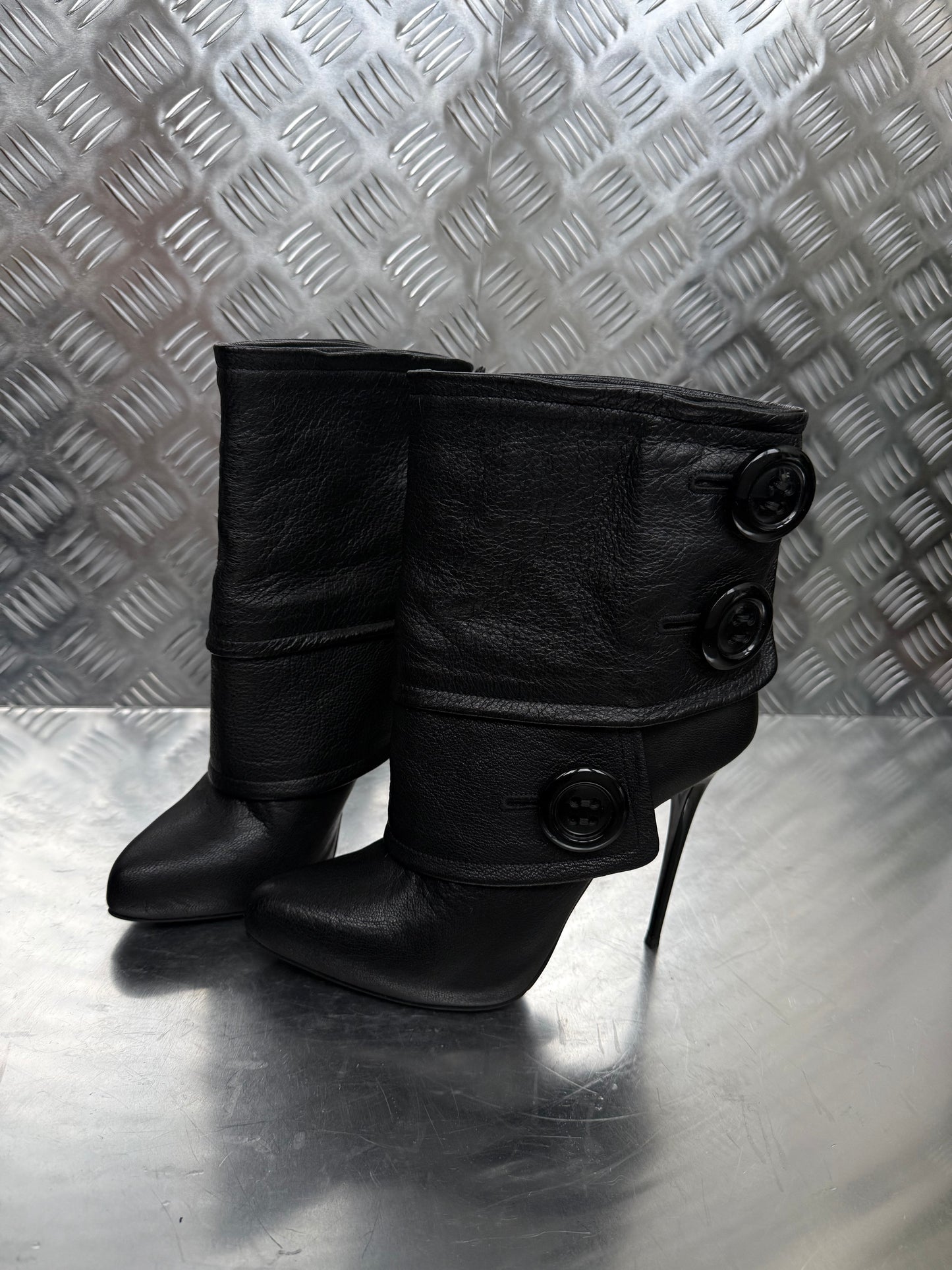 Vintage Gianmarco Lorenzi leather button-detail ankle boots Twinkling Global