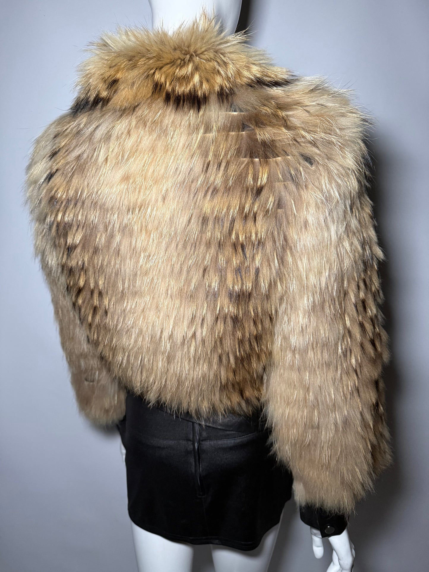 Vintage leather jacket with natural fur Twinkling Global