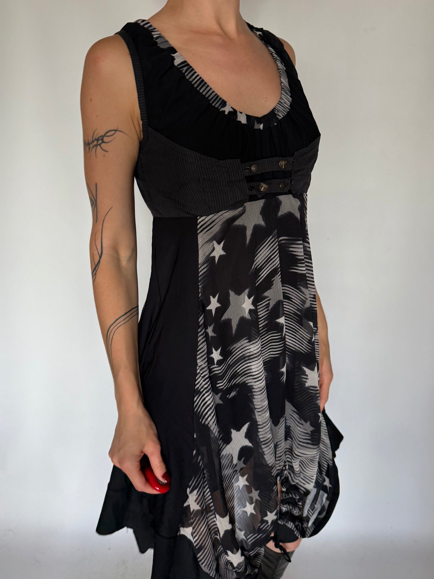 Asymmetrical Star Print Dress – Paris  Twinkling