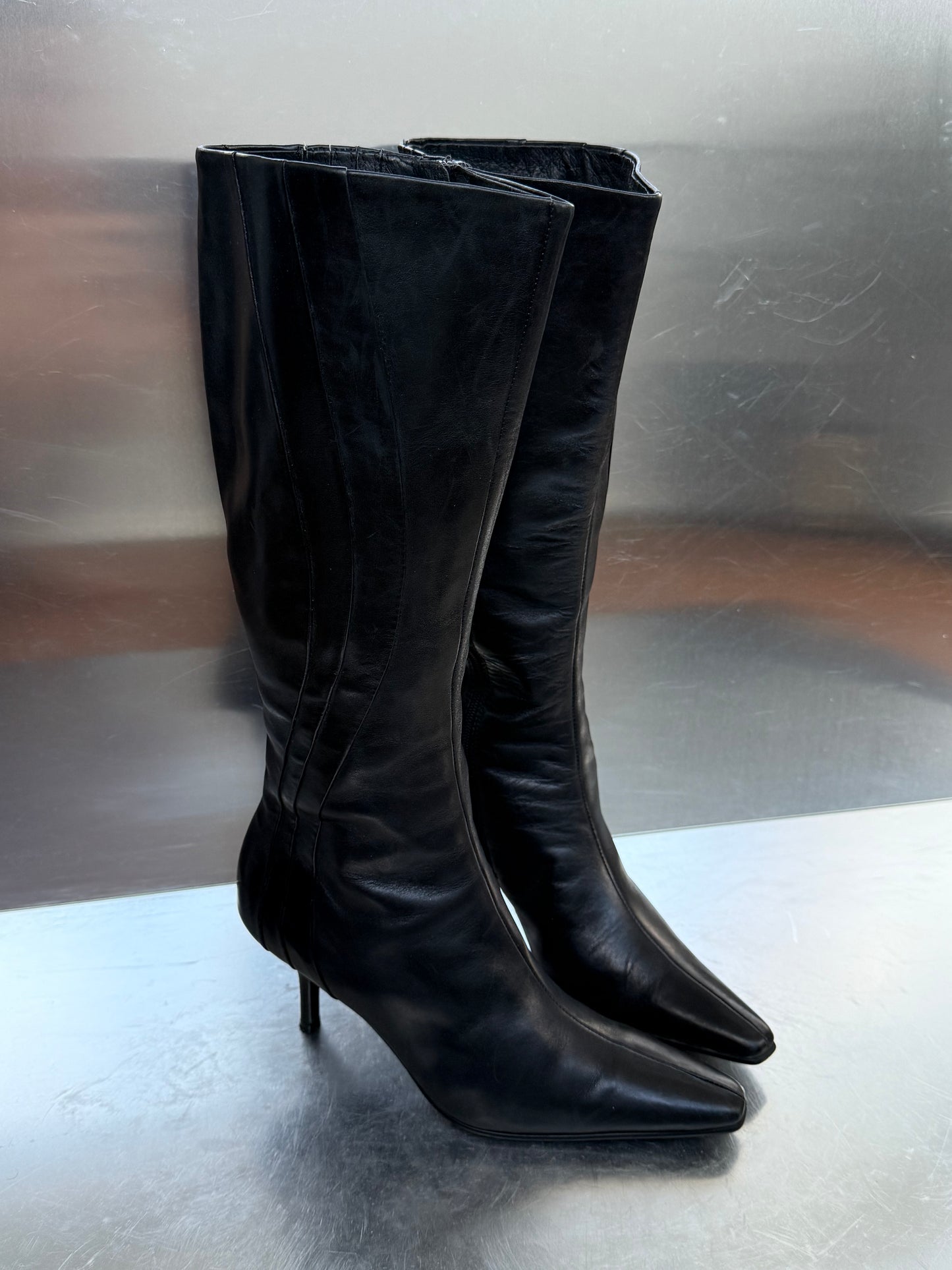 Vintage Black Leather Boots 5th Avenue Twinkling Global