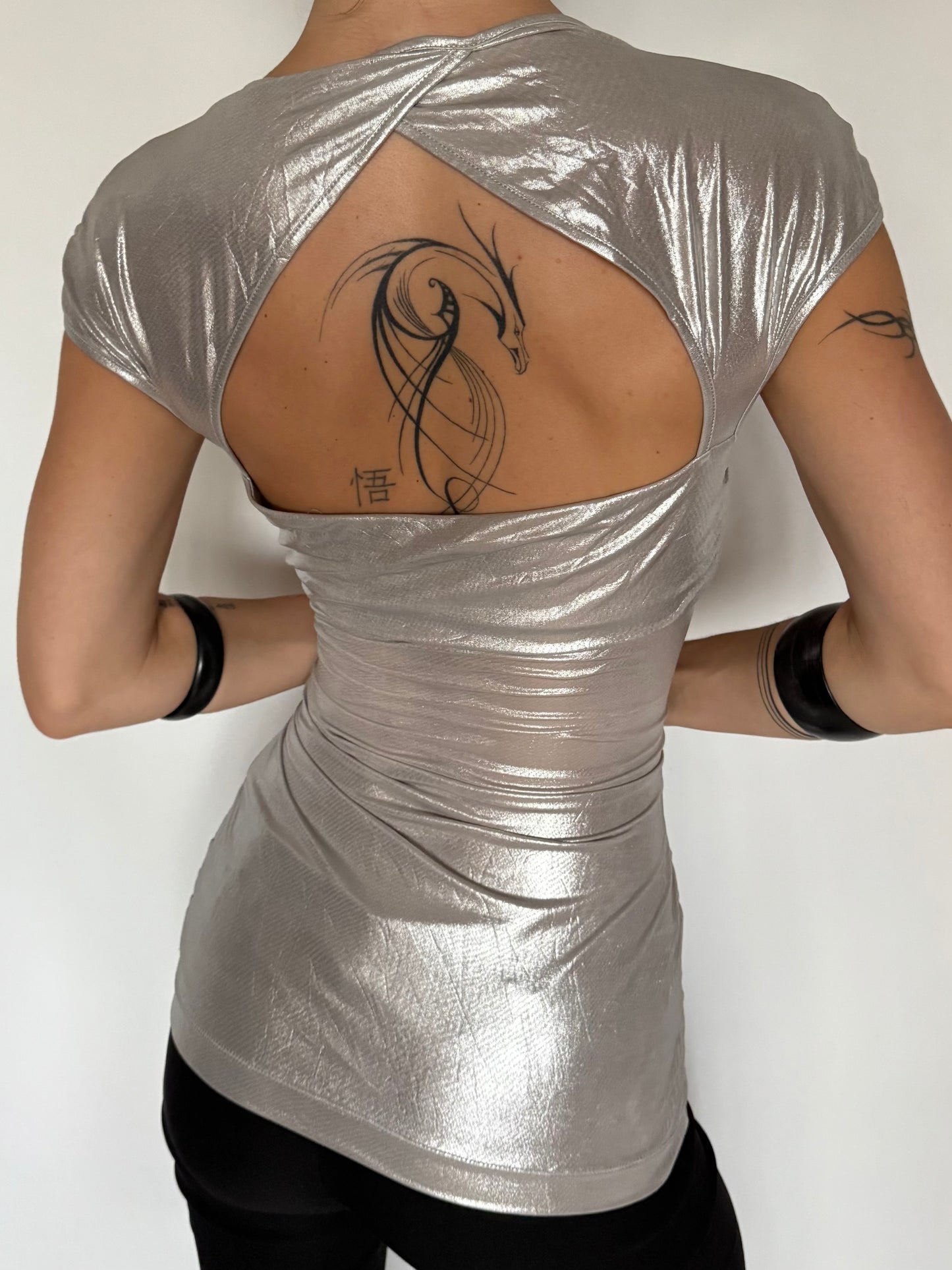 Vintage Metallic Miss Sixty Top with Open Back – Twinkling Global