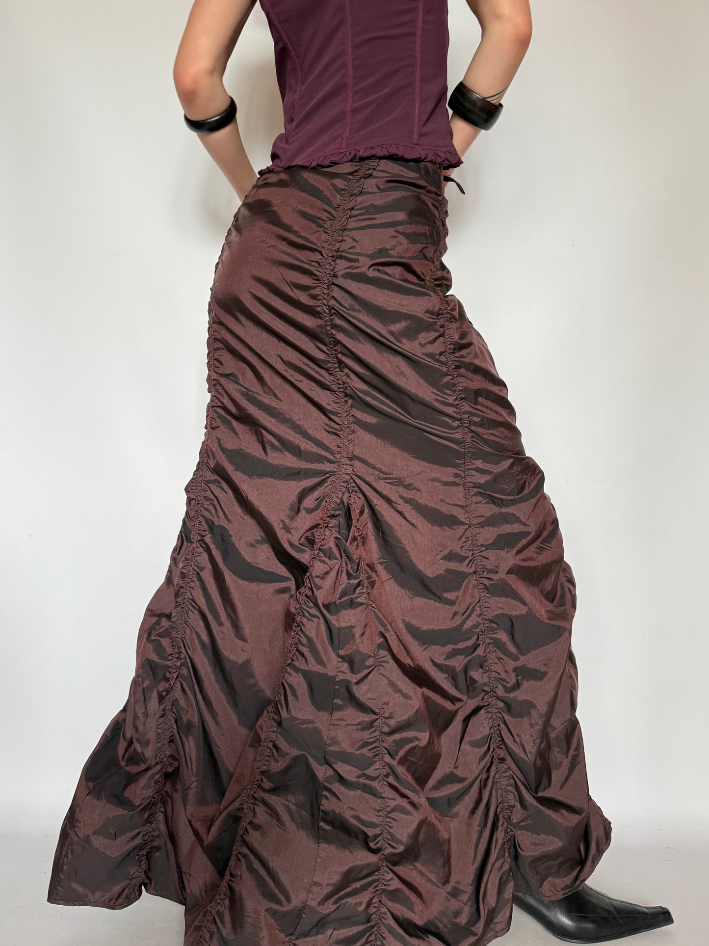 Vintage Ruched Maxi Skirt – Twinkling Global