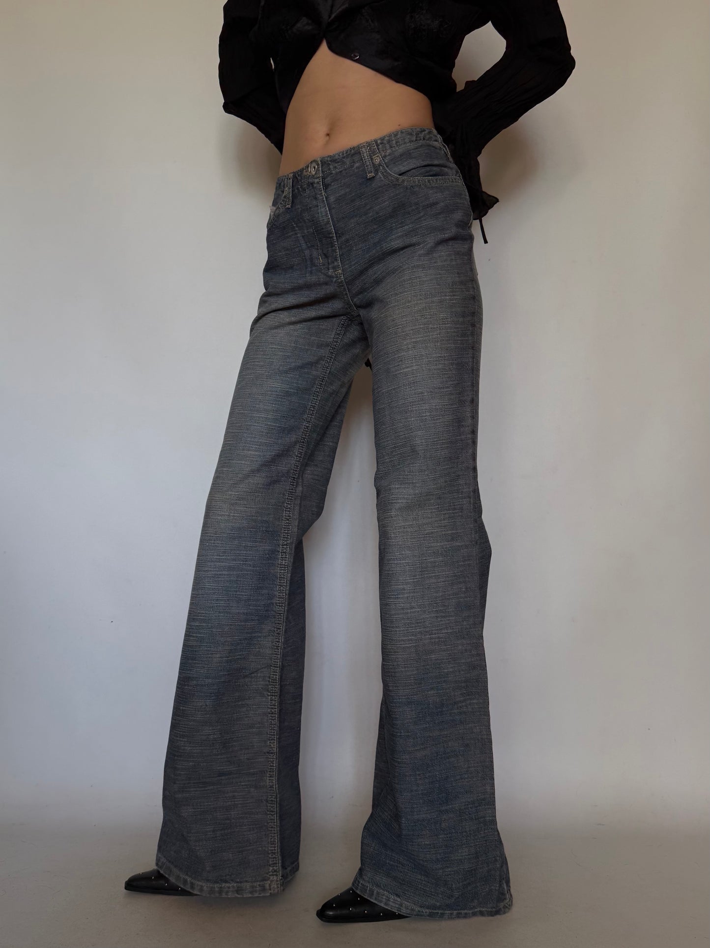 Vintage Wide-Leg Flared Jeans Twinkling Global