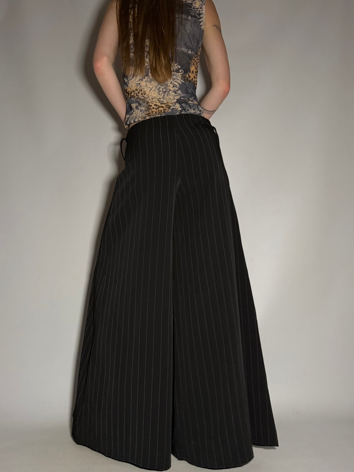 Y2K Wide-Leg Pinstripe Palazzo Pants TWINKLING