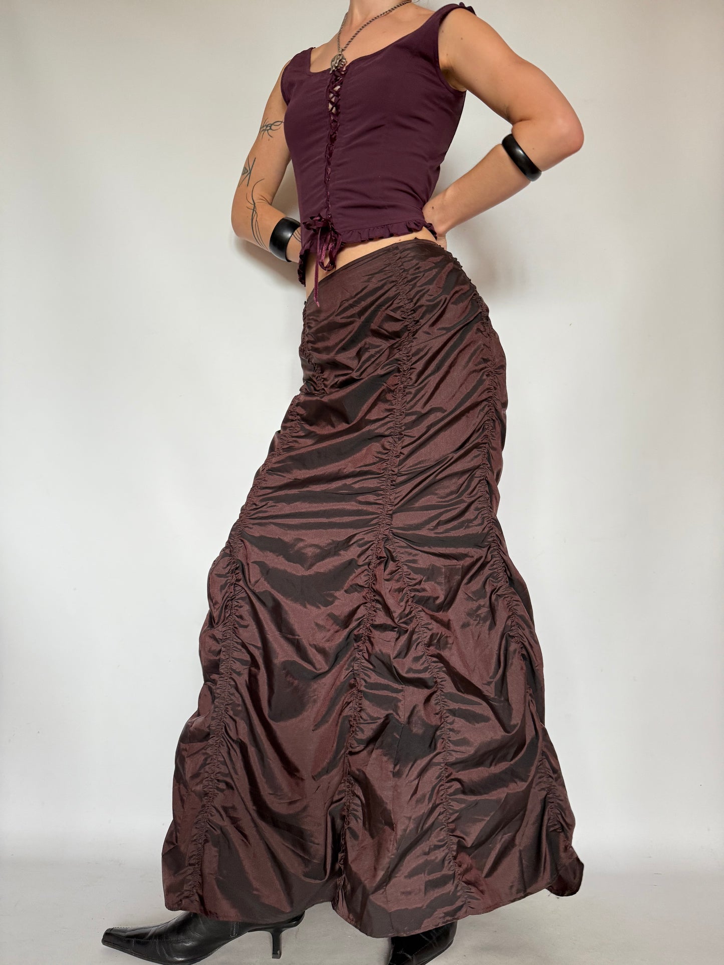 Vintage Ruched Maxi Skirt – Twinkling Global