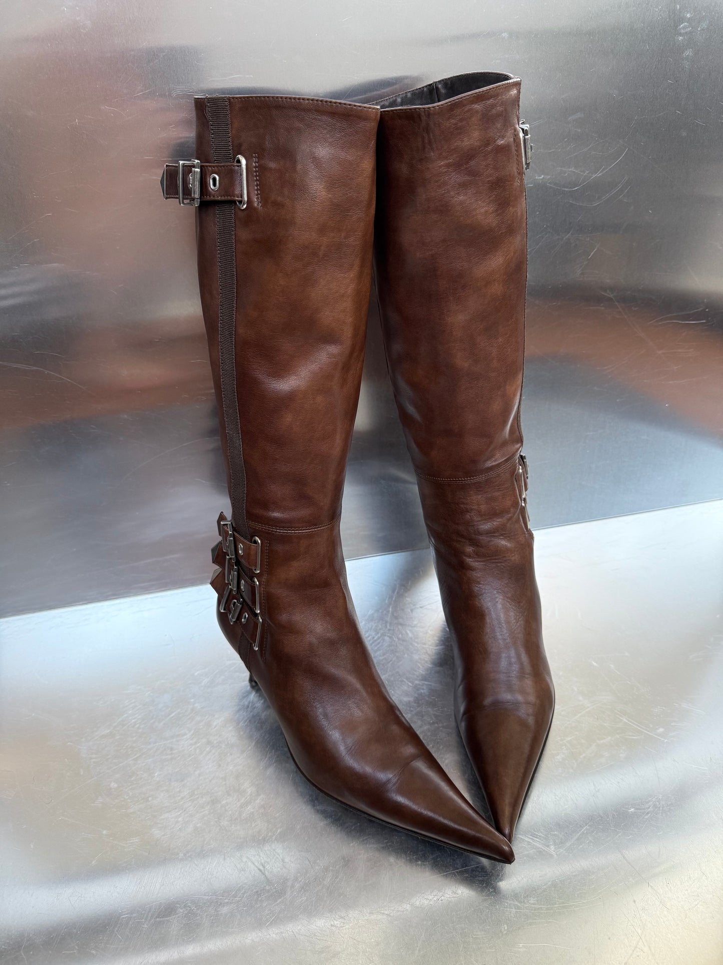Vintage Brown Leather Boots SHY Twinkling Global