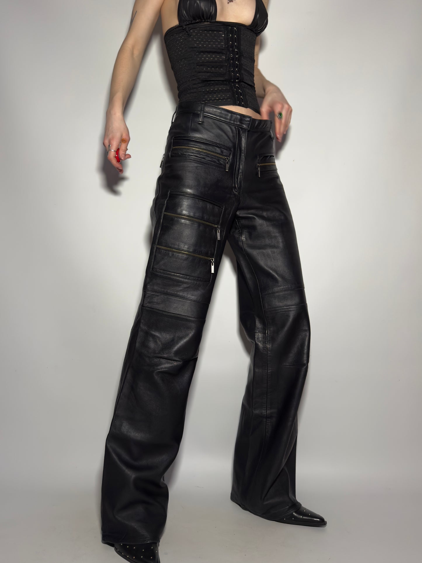 Vintage leather pants Roccobarocco  - TWINKLING GLOBAL
