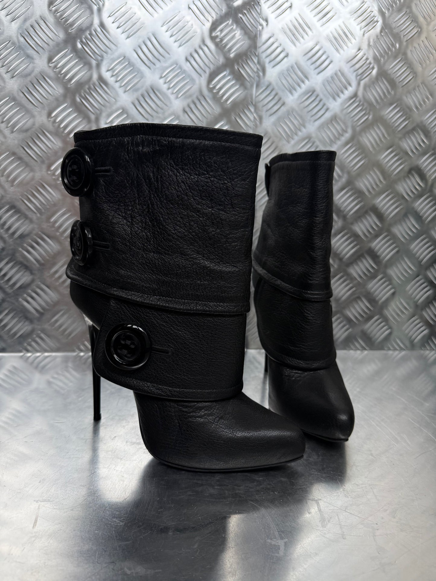 Vintage Gianmarco Lorenzi leather button-detail ankle boots Twinkling Global