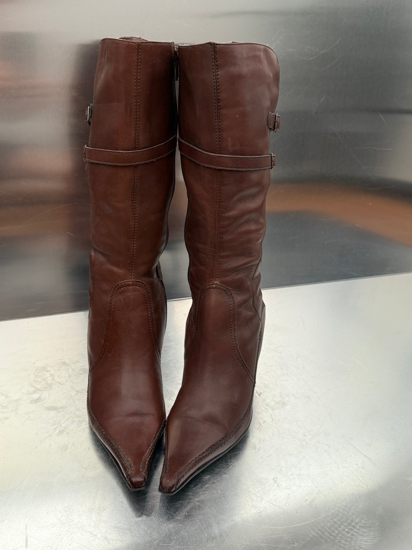 Vintage Brown Leather Boots Bronx Twinkling Global